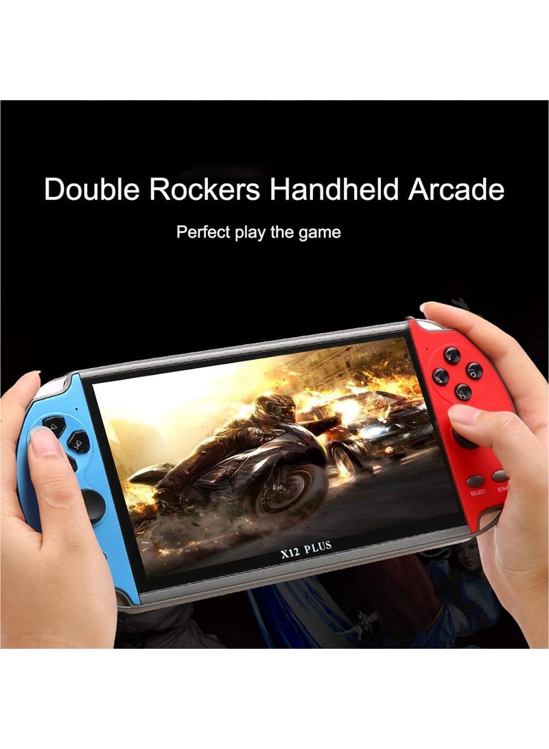 SMARTX X12 Plus 7-Inch Handheld Retro Game Console – 16GB Portable Gaming Device with Dual Joysticks, AV Output, TF Card Support, Multimedia Player, and 3000 Built-in Classic Games - Image 5