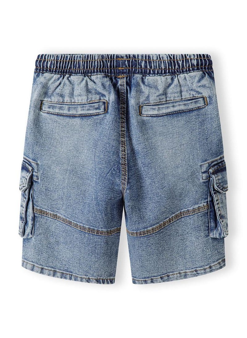 مينوتي شورت كارجو للأطفال بتصميم دنيم وخصر مطاطي - Image 3