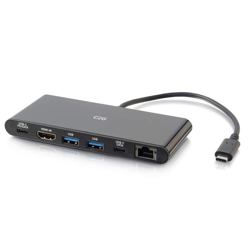 C2G USB-CÂ® 6-in-1 Mini Docking Station with HDMIÂ®, Ethernet, USB and Power Delivery up to 60W - 4K 30Hz - Image 1