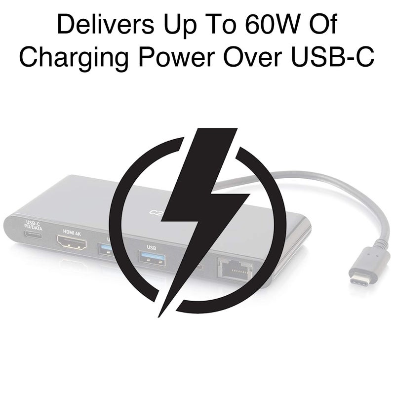 C2G USB-CÂ® 6-in-1 Mini Docking Station with HDMIÂ®, Ethernet, USB and Power Delivery up to 60W - 4K 30Hz - Image 3