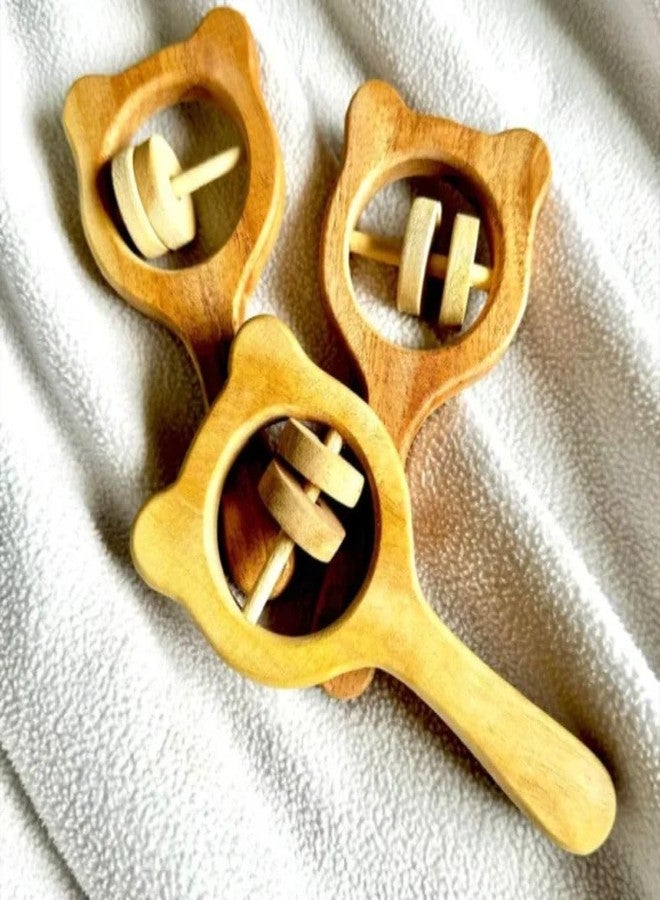 Jim N Jam Neem Wood Baby Rattle | Organic, Bite Safe and Sanded to Perfection | Anti-Fungal and Anti-Bacterial & Perfect for Babies Playtime | 3+ Months - Image 2
