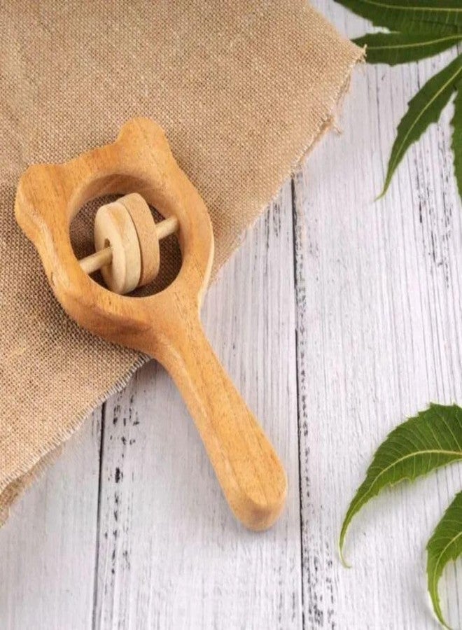 Jim N Jam Neem Wood Baby Rattle | Organic, Bite Safe and Sanded to Perfection | Anti-Fungal and Anti-Bacterial & Perfect for Babies Playtime | 3+ Months - Image 1