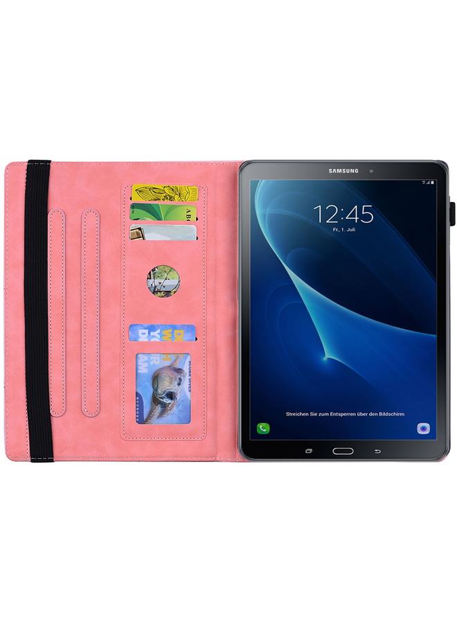 Zaboon Case For Galaxy Tab A 10.5 T590 / T595 Calf Pattern Double Folding Design Embossed Leather Case with Holder & Card Slots & Pen Slot & Elastic Band - Image 5