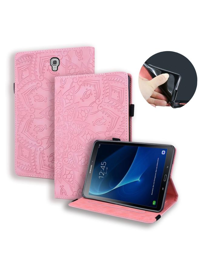 Zaboon Case For Galaxy Tab A 10.5 T590 / T595 Calf Pattern Double Folding Design Embossed Leather Case with Holder & Card Slots & Pen Slot & Elastic Band - Image 1