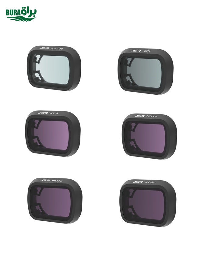 BURAQ For DJI Mini 4 Pro JSR KB Series Drone Camera Lens Filter, Filter:6 in 1 UV CPL ND8/16/32/64  - Image 1