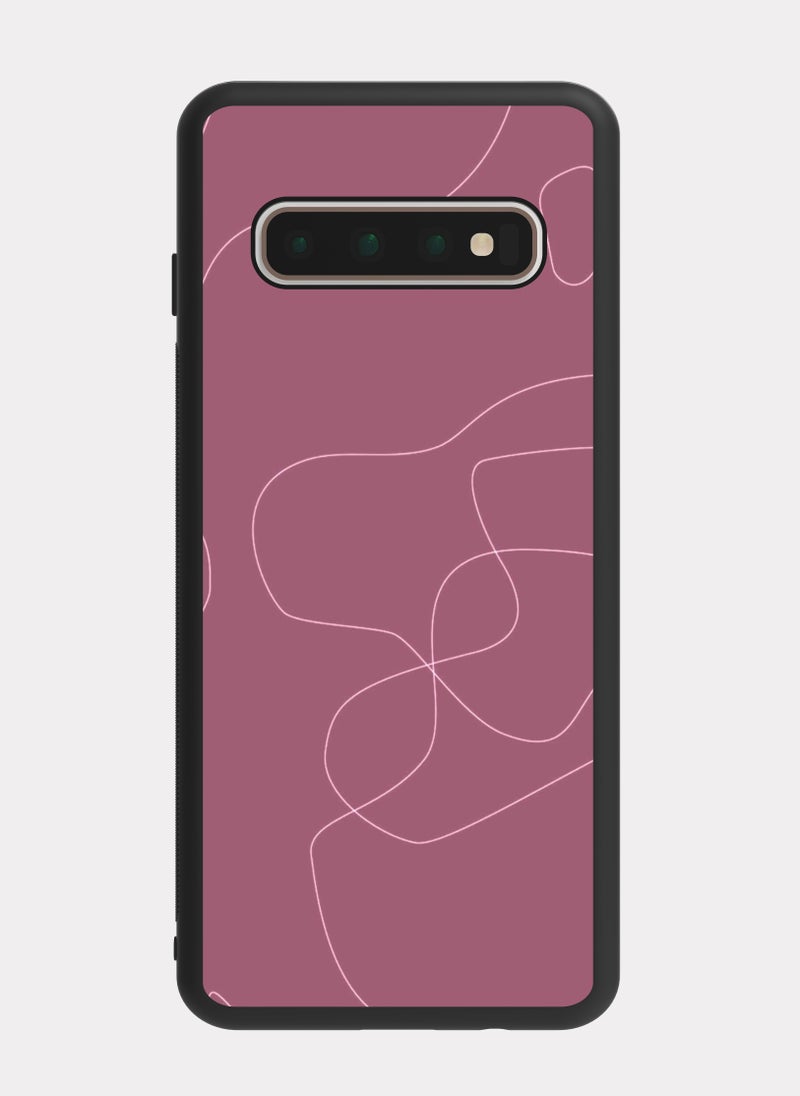 بكسلات كفر سامسونج جالكسي اس 10 بلس فن تجريدي عنابي - Image 1