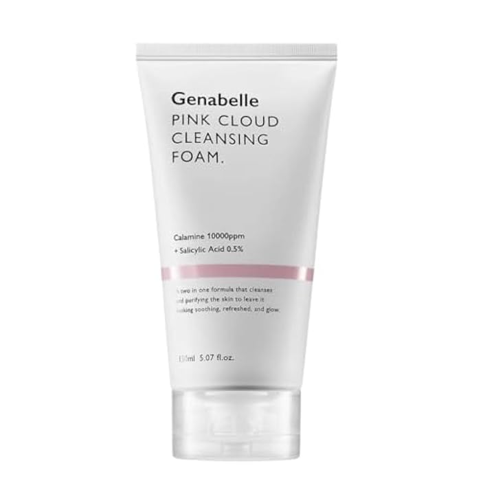 Genabelle Pink Cloud Cleansing Foam - Hydrating Gentle Face Cleanser with Salicylic Acid and Calamine Powder for Blemish Care, Deep Cleansing Face Wash for Normal to Oily Skin, 5.07 fl.oz - Image 1
