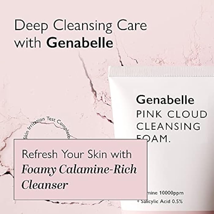 Genabelle Pink Cloud Cleansing Foam - Hydrating Gentle Face Cleanser with Salicylic Acid and Calamine Powder for Blemish Care, Deep Cleansing Face Wash for Normal to Oily Skin, 5.07 fl.oz - Image 3