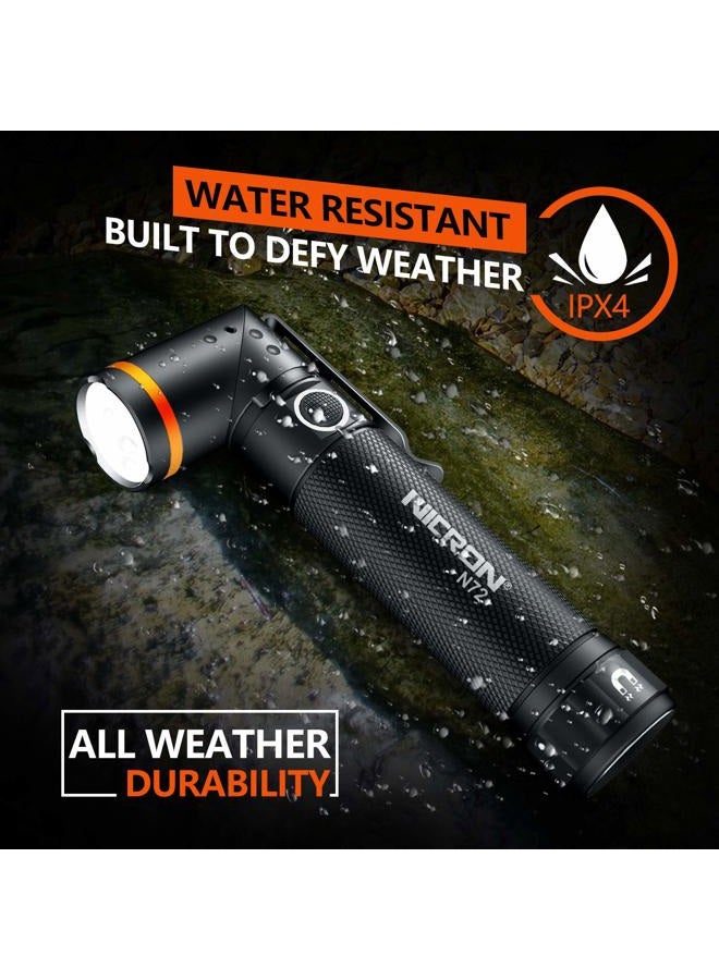NICRON Flashlight, N72 800 Lumens Tactical Flashlight, 90 Degree Flashlight IPX4 Waterproof Led Flashlight 4 Modes- Best High Lumens are for Camping, Outdoor,Maintain (18650/AAA Not Included) - Image 5