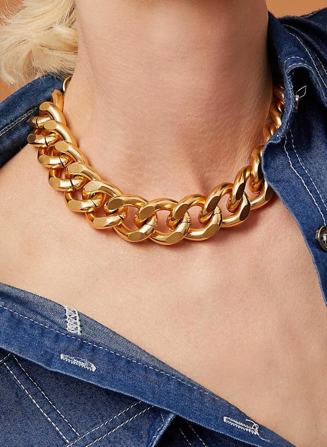 تايك تو عقد ذهبي بسلسلة سميكة