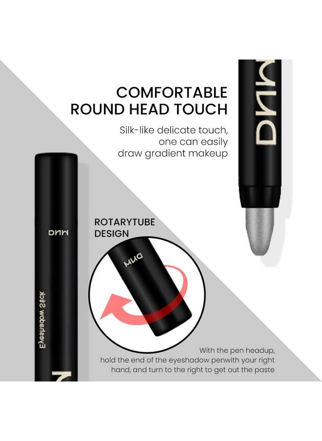 AMY'S DIARY - AMY'S DIARY Eyeshadow Pencil Cream Stick 4Pcs Set, Eye Eyeshadow Waterproof Pearl White Black Grey Silver Shimmer Metallic Eyeshadow Crayon Stick Sombras En Crema Para Ojos (Set01) - Image 1