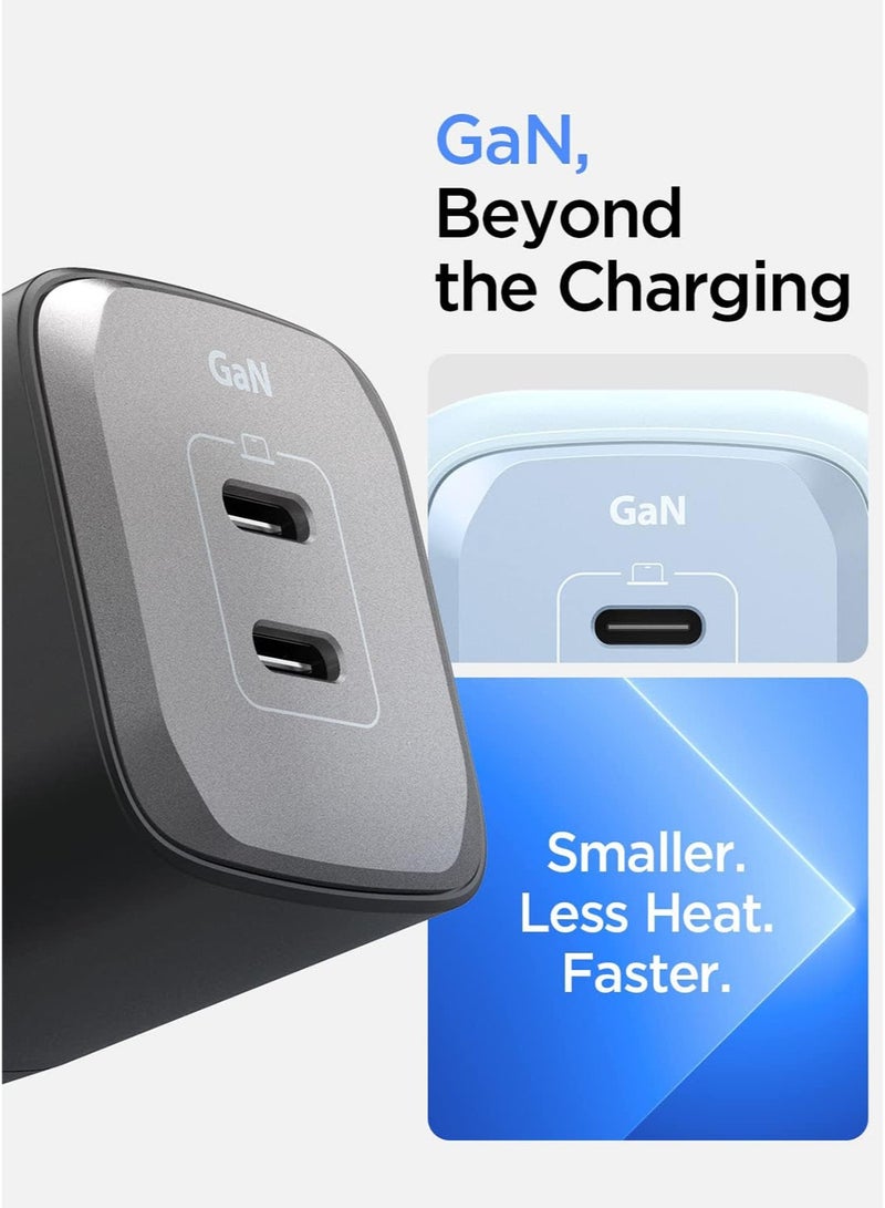 Spigen ArcStation Pro GaN 652 Total 65W Dual Ports USB C Charger PD 3.0 Charging Adapter - Midnight Black - Image 5