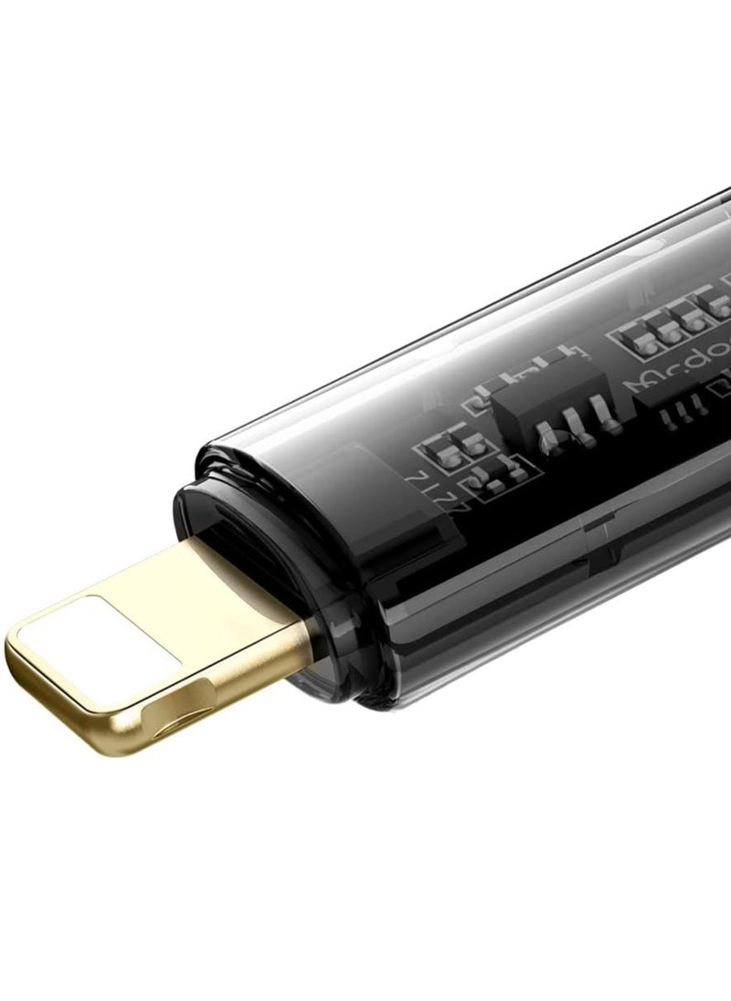 Mcdodo - CA-1590/CA-1591 1.2 Meter 3A 36W Type-C to Lightning Transparent Data Cable - Image 1