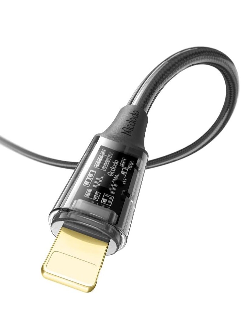 Mcdodo - CA-1590/CA-1591 1.2 Meter 3A 36W Type-C to Lightning Transparent Data Cable - Image 1