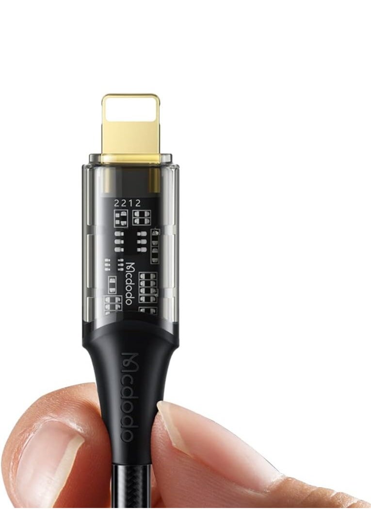 Mcdodo - CA-1590/CA-1591 1.2 Meter 3A 36W Type-C to Lightning Transparent Data Cable - Image 1