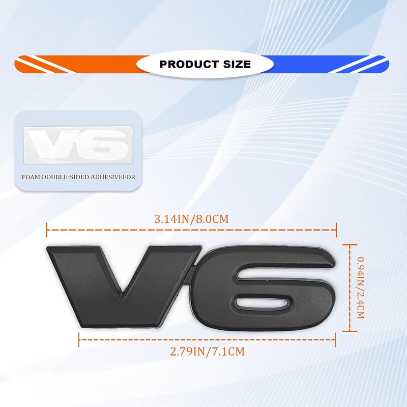 NOTISH Universal V6 Decal Blackout Emblem Sticker - Image 2