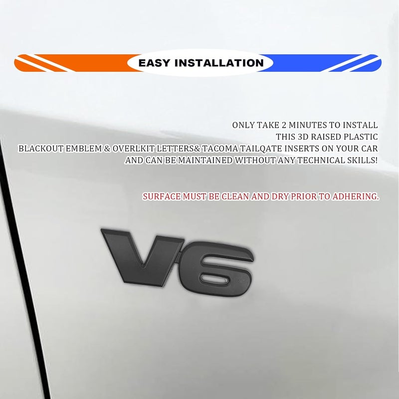 NOTISH Universal V6 Decal Blackout Emblem Sticker - Image 5