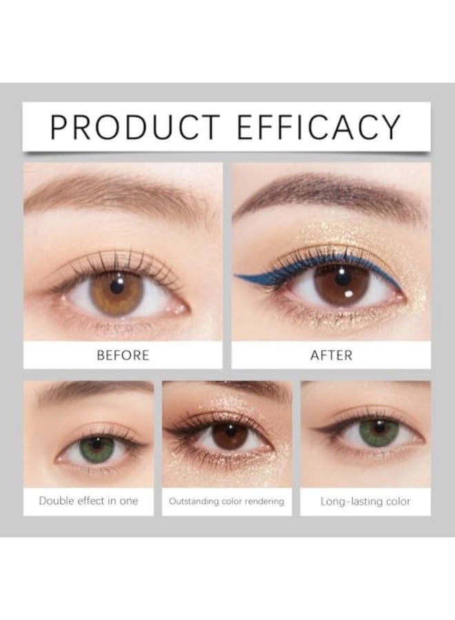 zephoco 2 In 1 Eyeliner Eyeshadow, Long-Lasting Waterproof Smudge-Proof Duo Eye Shadow Stick, Two-Color Eyeliner, Gentle & Smooth Application, Easy to Color, Creat Smokeshow Make Up (Rose) - Image 2