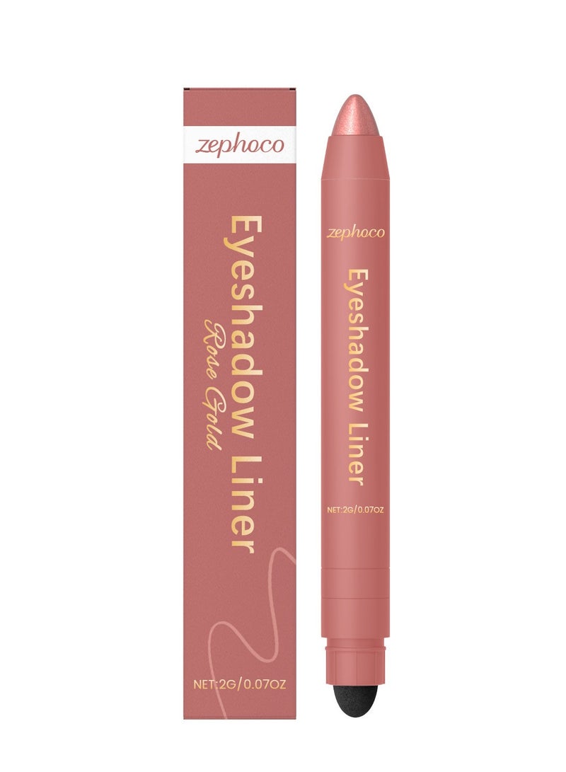 zephoco 2 In 1 Eyeliner Eyeshadow, Long-Lasting Waterproof Smudge-Proof Duo Eye Shadow Stick, Two-Color Eyeliner, Gentle & Smooth Application, Easy to Color, Creat Smokeshow Make Up (Rose) - Image 1