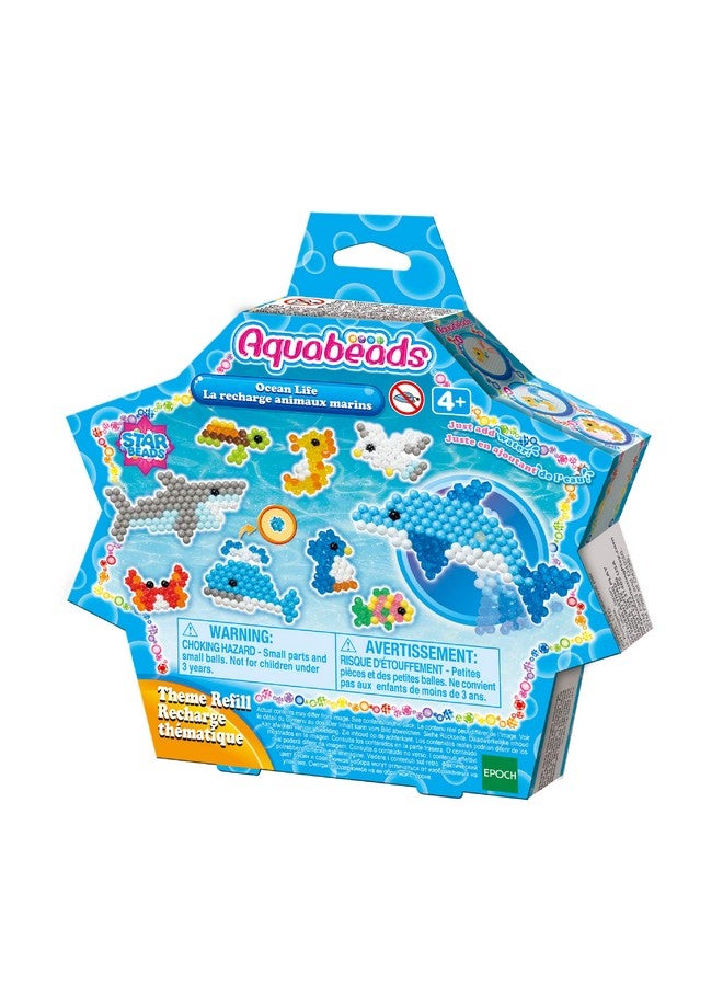 AquaBeads Arts & Crafts Ocean Life Theme Refill with Beads and Templates, Small - Image 1