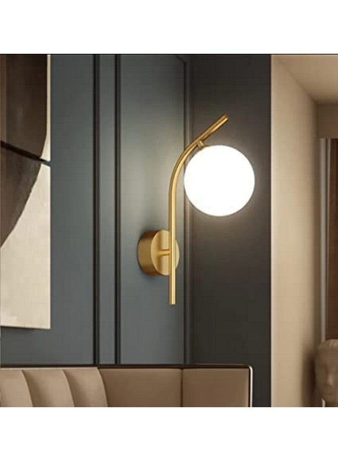 kinis Gold Look Frosted Doom Wall Light/Wall Lamp/Wall Sconces for Living Room/Wall Lamp for Bedroom/Wall Light for Home Wall/Wall Lamp to Décor Office/Dining/Cafe/Restaurants/Bar/Hotel (WITHOUT BULB) - Image 3