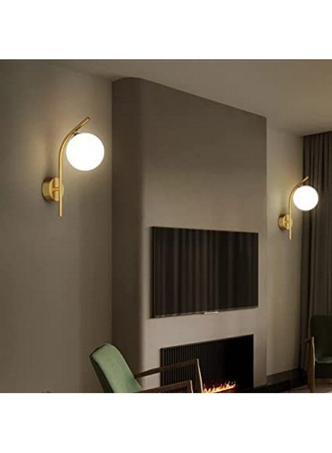 kinis Gold Look Frosted Doom Wall Light/Wall Lamp/Wall Sconces for Living Room/Wall Lamp for Bedroom/Wall Light for Home Wall/Wall Lamp to Décor Office/Dining/Cafe/Restaurants/Bar/Hotel (WITHOUT BULB) - Image 2
