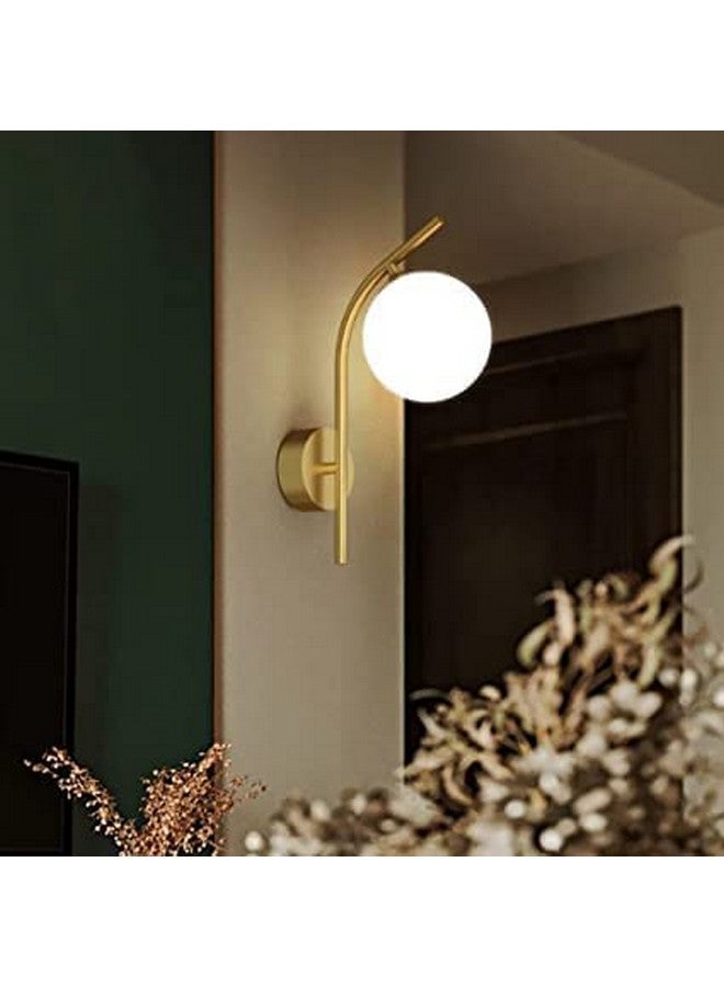 kinis Gold Look Frosted Doom Wall Light/Wall Lamp/Wall Sconces for Living Room/Wall Lamp for Bedroom/Wall Light for Home Wall/Wall Lamp to Décor Office/Dining/Cafe/Restaurants/Bar/Hotel (WITHOUT BULB) - Image 1
