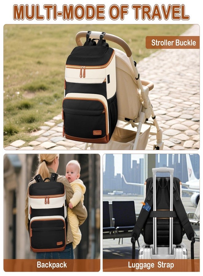 Mancro Diaper Bag Backpack for Women, Lightwight Baby Bag for Mom with 3 Insulated Pockets, Multifunctional Water Resistant Diaper Backpack for Travel with USB Port & Stroller Straps - Image 5