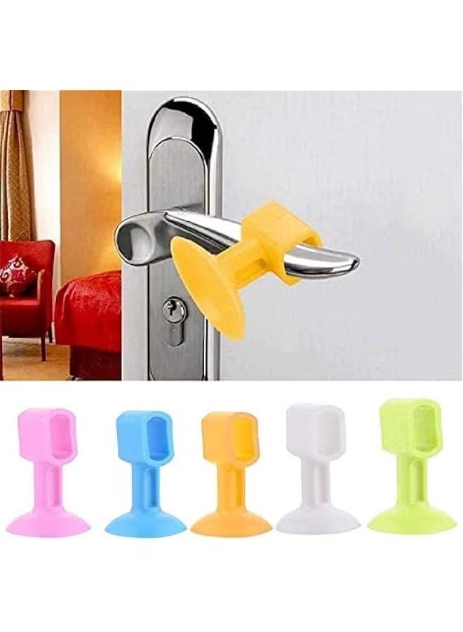 10PCS Outline Door Stop Buffer Silicone Lever Door Handle Stopper stopper Easy to Install Protect Walls Glass and Furniture from Damage Door per Clear Rubber Door - Image 4