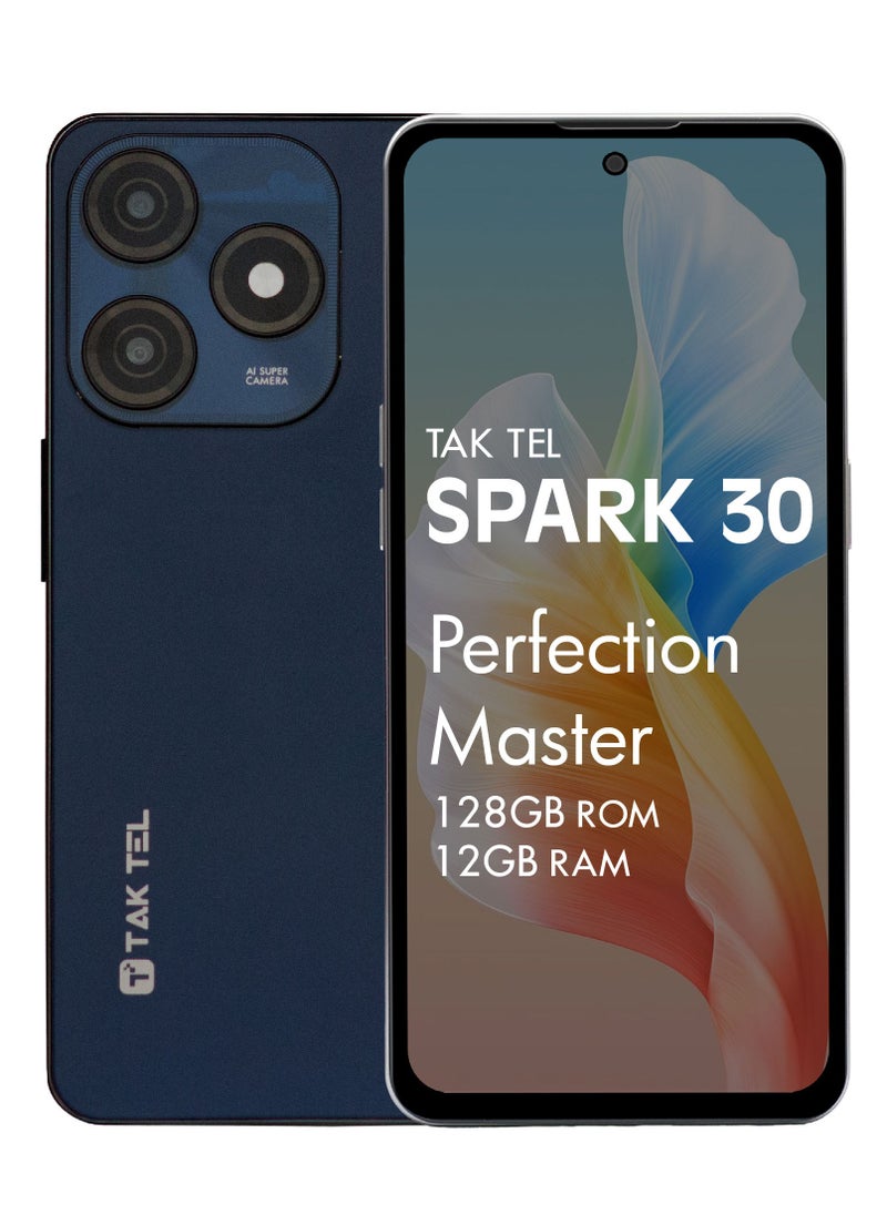 تا كتيل هاتف ذكي Taktel Spark 30 Pro يعمل بنظام Android - سعة تخزين 128 جيجابايت، ذاكرة وصول عشوائي 6 جيجابايت + ذاكرة وصول عشوائي افتراضية 6 جيجابايت، كاميرا 16 ميجابكسل، شاشة عالية الدقة 6.6 بوصة، بطارية 5000 مللي أمبير، ثنائي شريحة الاتصال، إصدار الشرق الأوسط (أسود)  - Image 1