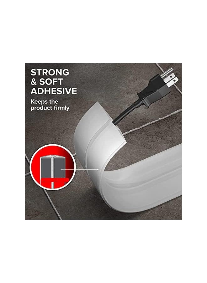 The White Shop Cord Cover X-Protector – Overfloor Cord Protector – Silicone Cord Protector – Ideal Extension Cord Cover to Protect Wires On Floor – Self-Adhesive Power Cable Protector/70mm  - Image 4