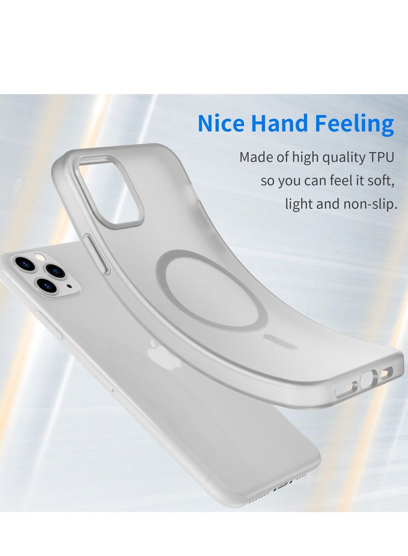 Abania iPhone 11 Pro Max Case with MagSafe, Translucent Matte White, Slim Military-Grade Shockproof, Anti-Yellow Anti-Fingerprint iPhone 11 Pro Max Cover Compatible with MagSafe Accessories - Image 3