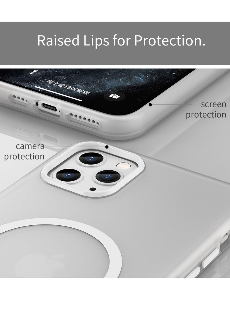 Abania iPhone 11 Pro Max Case with MagSafe, Translucent Matte White, Slim Military-Grade Shockproof, Anti-Yellow Anti-Fingerprint iPhone 11 Pro Max Cover Compatible with MagSafe Accessories - Image 5