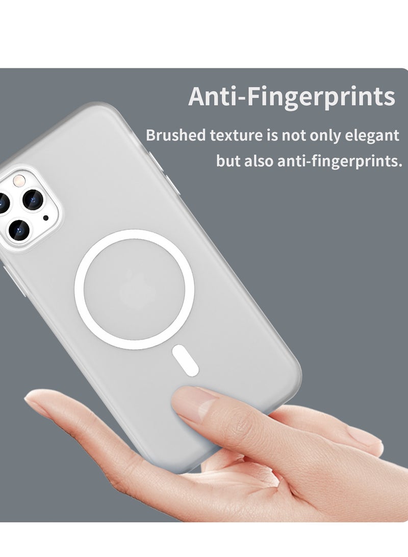 Abania iPhone 11 Pro Max Case with MagSafe, Translucent Matte White, Slim Military-Grade Shockproof, Anti-Yellow Anti-Fingerprint iPhone 11 Pro Max Cover Compatible with MagSafe Accessories - Image 4