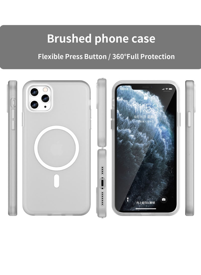 Abania iPhone 11 Pro Max Case with MagSafe, Translucent Matte White, Slim Military-Grade Shockproof, Anti-Yellow Anti-Fingerprint iPhone 11 Pro Max Cover Compatible with MagSafe Accessories - Image 2