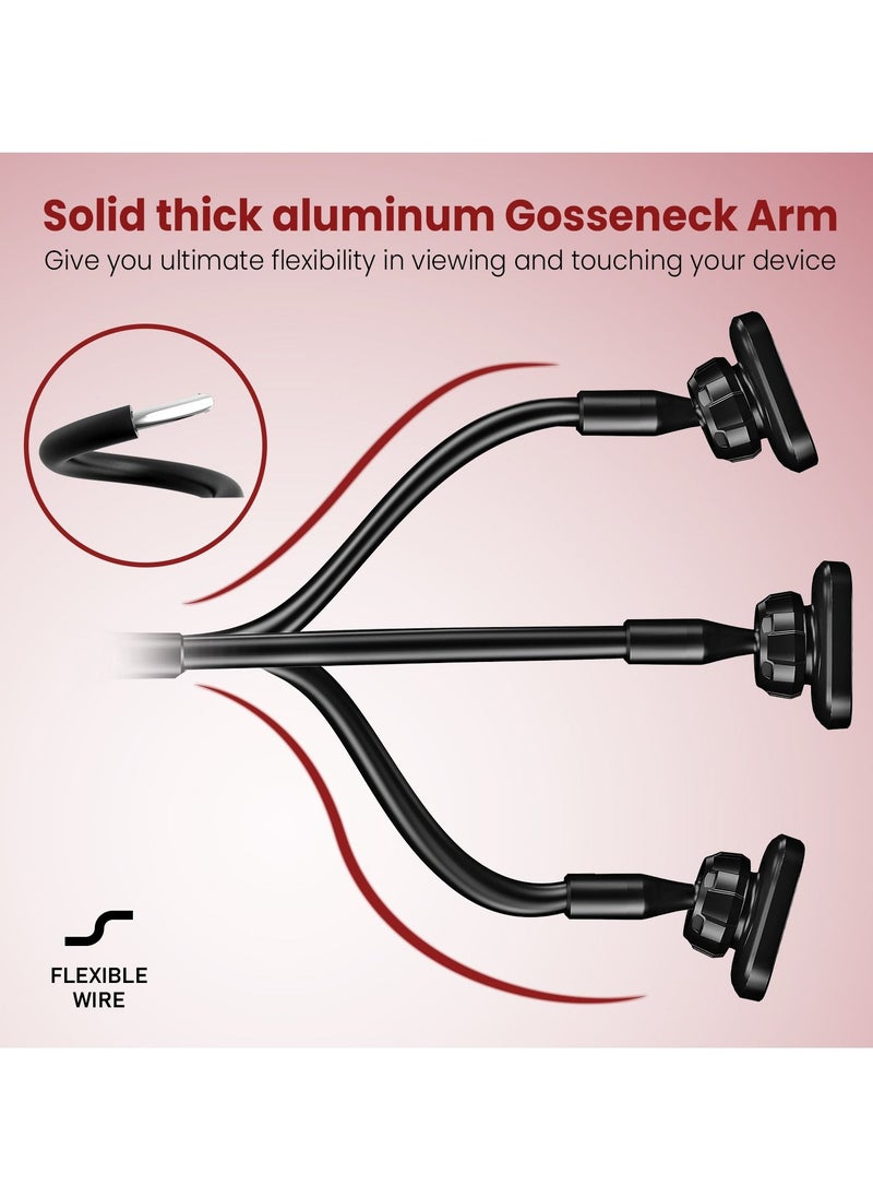 Moxedo Moxedo Magnetic Car Mount Phone Holder Windshield/Dashboard Flexible Long Arm Gooseneck Strong Suction Base 360 Rotation Compatible For iPhone 13/12/11/XS/X Samsung Galaxy  - Image 5
