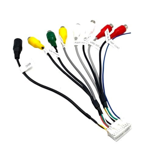 Ulifebet 20 Pin Car Radio RCA Audio Replacement Harness with 8 Female RCA Connector Video CVBS, AUX, SUB, and MIC Plugs for Selected Android Car Stereo Radio GPS Head Unit - Image 4
