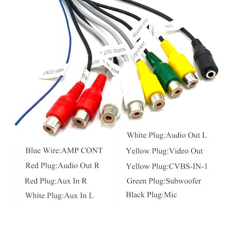 Ulifebet 20 Pin Car Radio RCA Audio Replacement Harness with 8 Female RCA Connector Video CVBS, AUX, SUB, and MIC Plugs for Selected Android Car Stereo Radio GPS Head Unit - Image 3