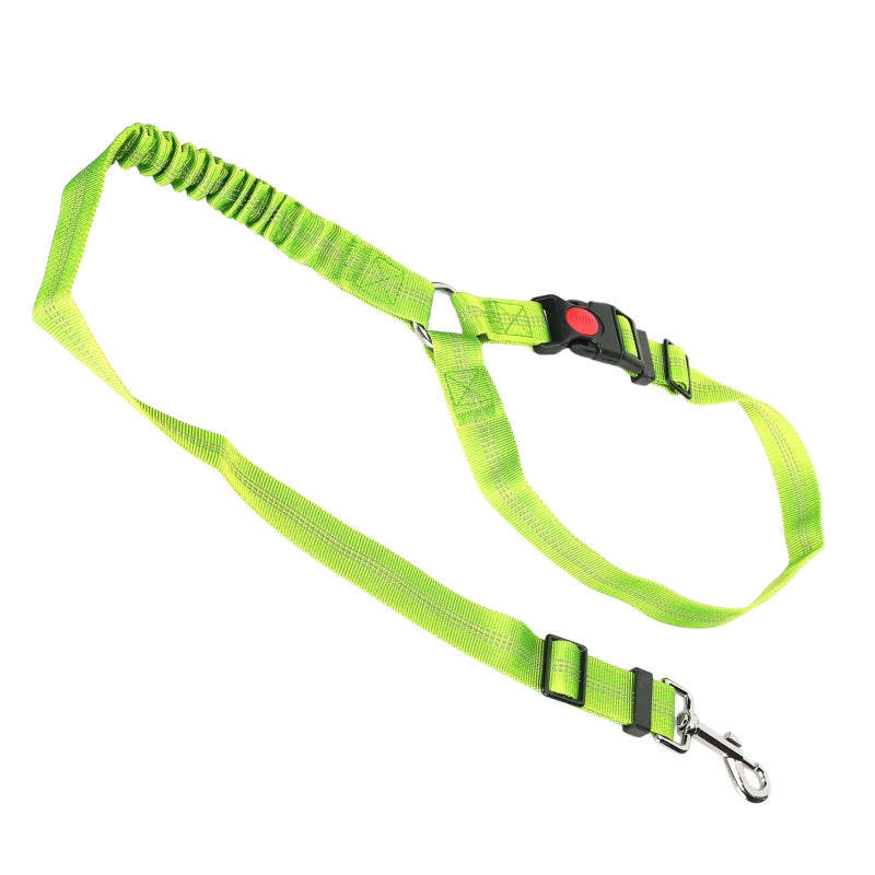 Fluorescent Green Pet Seat Belt: Adjustable Nylon Strap - Anti-Chew Reflective Dog Safety Accessory for Car Travel Outdoor Walking Small Medium Large Dogs - Image 4