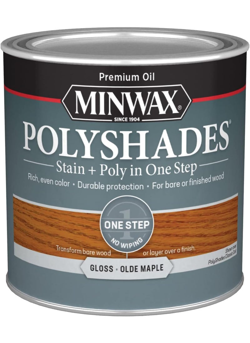 Minwax Minwax PolyShades Wood Stain  Polyurethane Finish   Pint Olde Maple Gloss  - Image 1