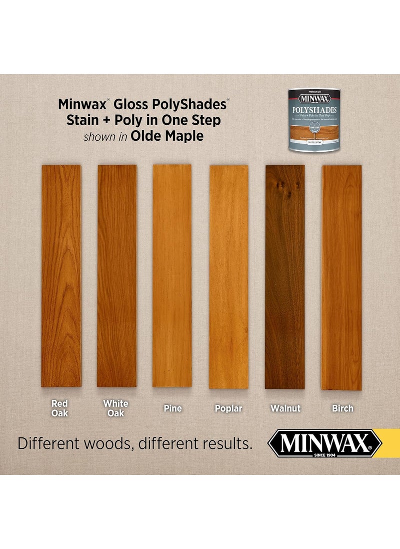 Minwax Minwax PolyShades Wood Stain  Polyurethane Finish   Pint Olde Maple Gloss  - Image 2