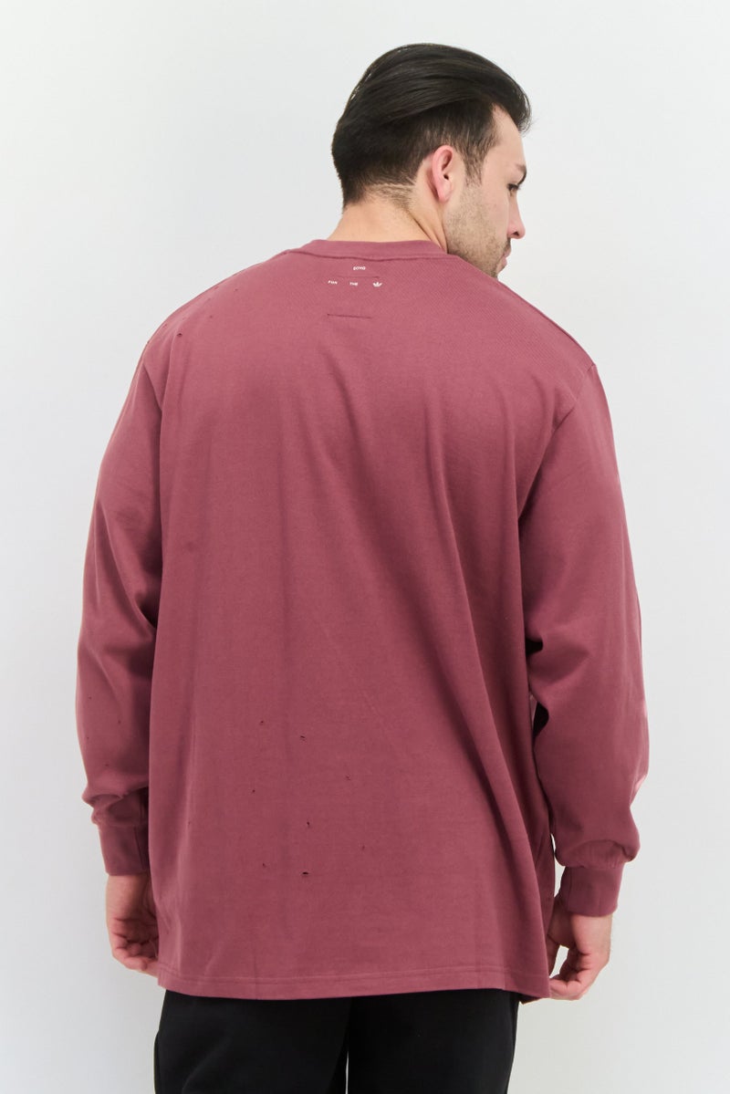adidas Originals Men Sportswear Fit Long Sleeve Training Sweatshirt, Mauve  - Image 3