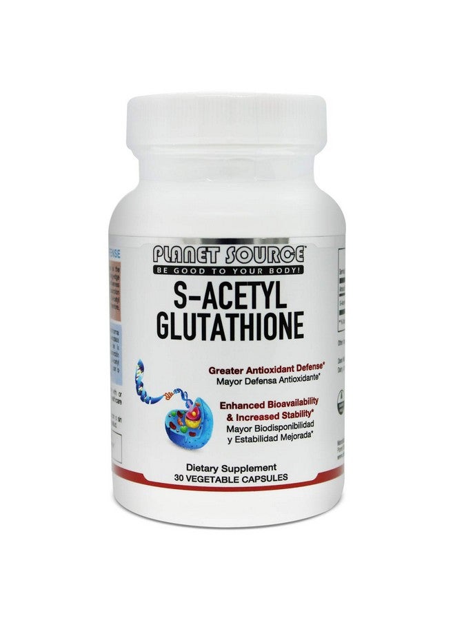 Planet Source Sacetyl Glutathione (Food Grade) Supplement Best Detox Supports Healthy Aging Liver Detox And Cell Function High Absorbtion Small Vegetarian Capsules - Image 1