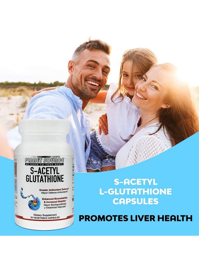 Planet Source Sacetyl Glutathione (Food Grade) Supplement Best Detox Supports Healthy Aging Liver Detox And Cell Function High Absorbtion Small Vegetarian Capsules - Image 4