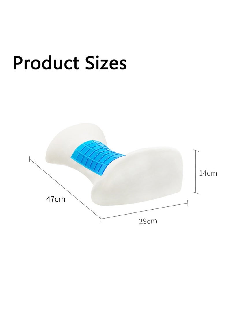 Relex - Lower Back Pillow, Gel Lower Back Support Cushion with Washable Cover, Waist Cushion for Side, Back and Stomach Sleepers (Dark Gray) - Image 1