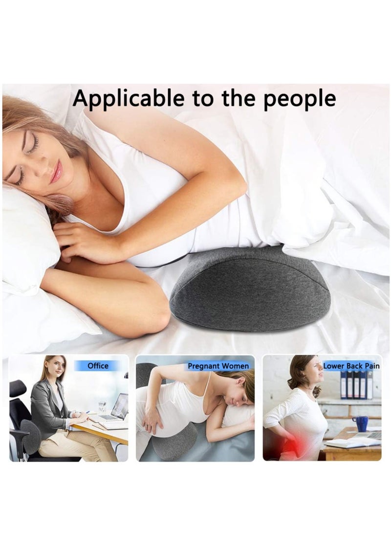 Relex - Lower Back Pillow, Gel Lower Back Support Cushion with Washable Cover, Waist Cushion for Side, Back and Stomach Sleepers (Dark Gray) - Image 1