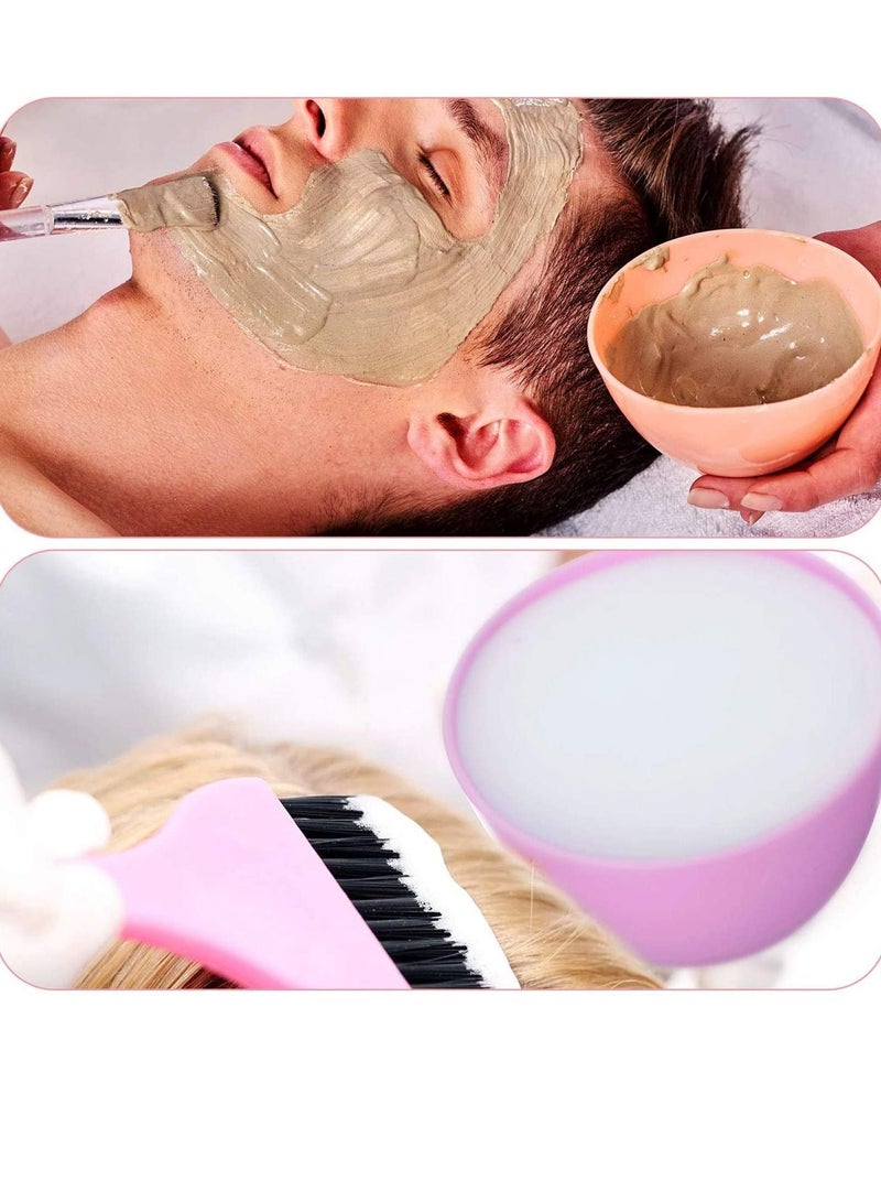 Facial Mask Mixing Bowl, 4 Inch Silicone DIY Face Bowl for Home Use,Facial Mask,Mud and Other Skincare Products Medium Multi color 5 Pcs - Image 3