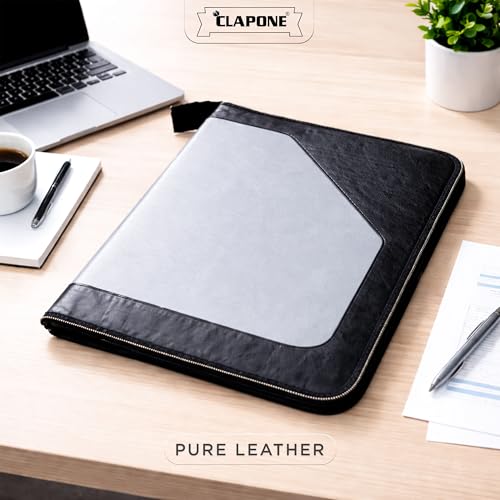 CLAPONE PU Leather 12-Pocket A4 File Organizer Professional Document Holder for Certificates, Legal Documents, Home, Office, Coloured File Folders, Multipurpose, School Use (Grey) - Image 3