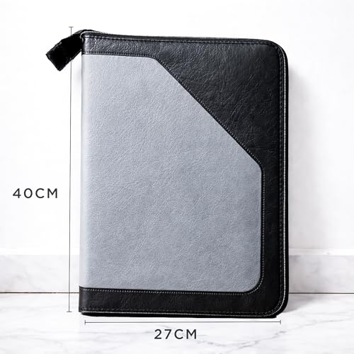 CLAPONE PU Leather 12-Pocket A4 File Organizer Professional Document Holder for Certificates, Legal Documents, Home, Office, Coloured File Folders, Multipurpose, School Use (Grey) - Image 2
