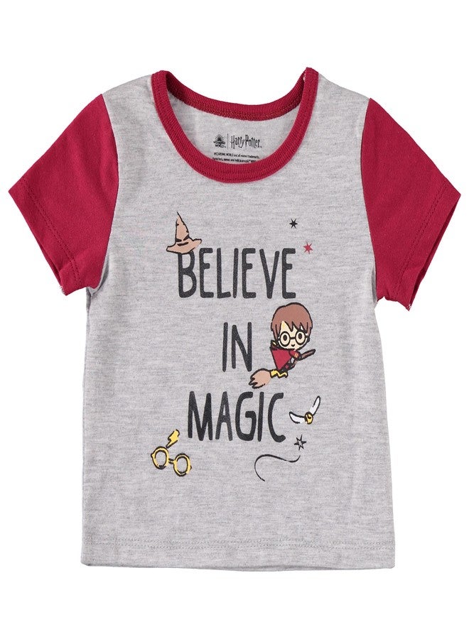 هاري بوتر طقم هدايا مكون من 3 قطع من هاري بوتر: تيشيرت وشورت (رمادي/أحمر، من 0 إلى 3 أشهر) - Image 3